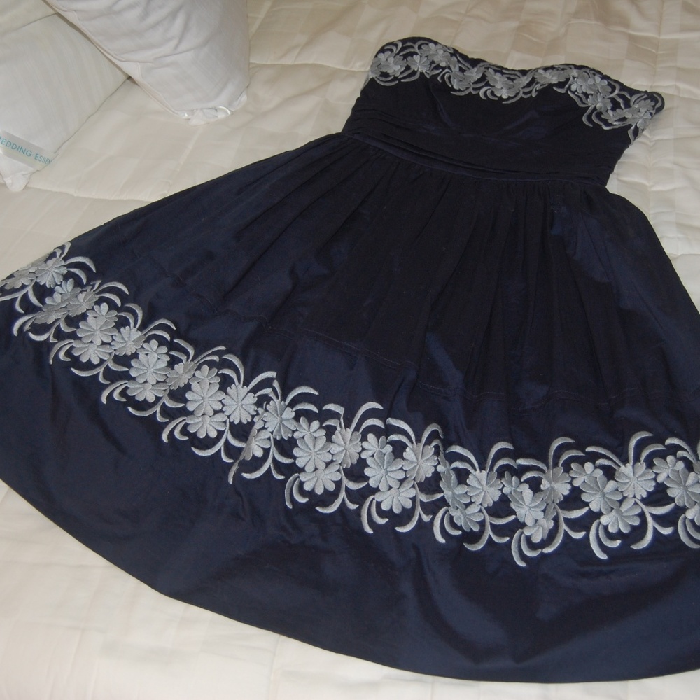 Anthropologie Blue Maypole Embroidered Dress